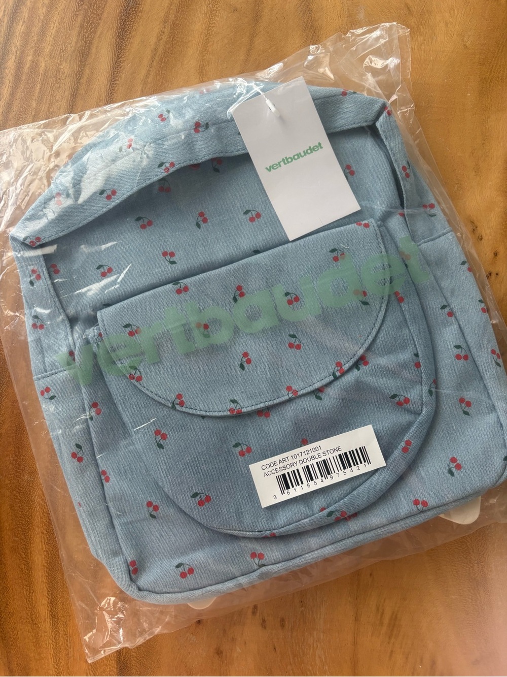 NWT Vertbaudet Blue 🍒 Print Toddler Backpack